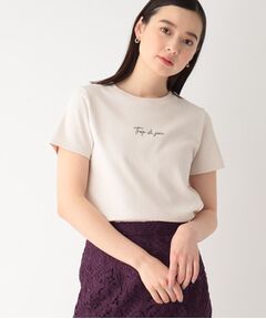 SUPIMAコットン 刺繍ロゴTシャツ【UV/接触冷感/洗濯機洗い可】