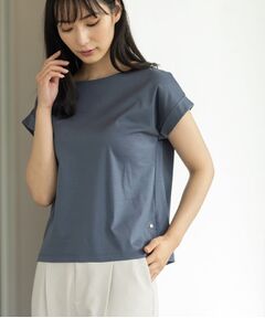 ◆アイスタッチ サイドボタンTシャツ【接触冷感/洗濯機洗い可】