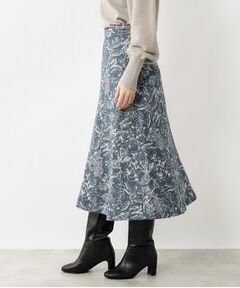 ボタニカルAラインフレアスカート【洗濯機洗い可】