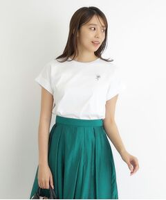 《5color》UV ワンポイント刺繍デザインTシャツ【接触冷感/洗濯機洗い可】