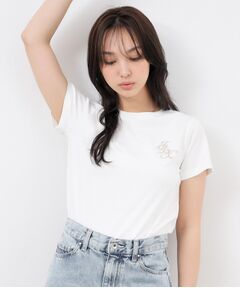 UV エンブレム刺繍コットンTシャツ【接触冷感/洗濯機洗い可】