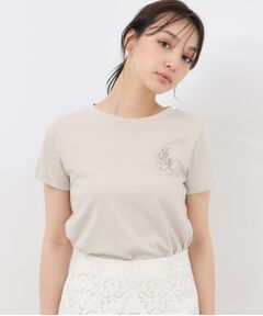 UV エンブレム刺繍コットンTシャツ【接触冷感/洗濯機洗い可】