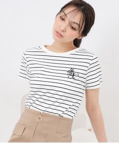 UV エンブレム刺繍コットンTシャツ【接触冷感/洗濯機洗い可】