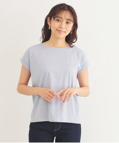 index / インデックス カットソー | 《5color》サイドボタン付き フレンチスリーブトップス【接触冷感/洗濯機洗い可】