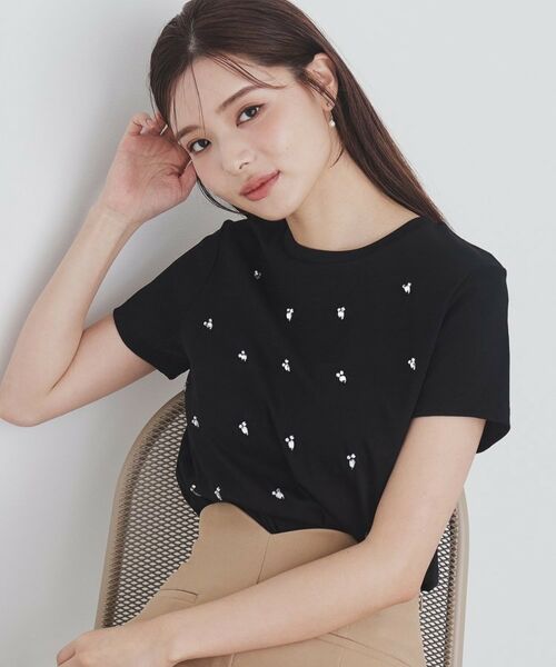 index / インデックス Tシャツ | 《美人百花掲載》クールタッチ短丈ビジューTシャツ【洗濯機洗い/接触冷感】 | 詳細5