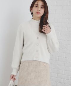 index / インデックス カーディガン・ボレロ | 《美人百花掲載》ラメフェザーヤーンカーディガン【洗濯機洗い可】