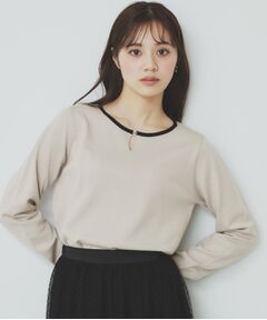 index / インデックス ニット・セーター | バイカラーキーネックニット【洗濯機洗い可】