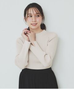 index / インデックス ニット・セーター | スカーフ付きハイネックリブニット【洗濯機洗い可】