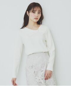 index / インデックス ニット・セーター | アシメリボンカラーニット【洗濯機洗い可】