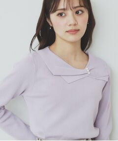 index / インデックス ニット・セーター | アシメリボンカラーニット【洗濯機洗い可】