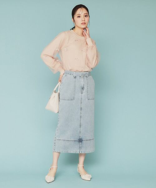 index / インデックス カットソー | チュールレイヤードリボントップス【洗濯機洗い可】 | 詳細10