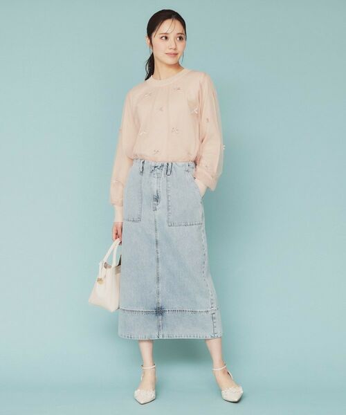 index / インデックス カットソー | チュールレイヤードリボントップス【洗濯機洗い可】 | 詳細11