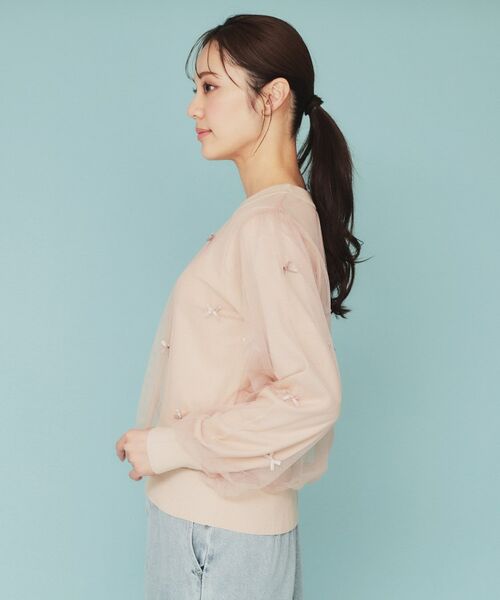 index / インデックス カットソー | チュールレイヤードリボントップス【洗濯機洗い可】 | 詳細14