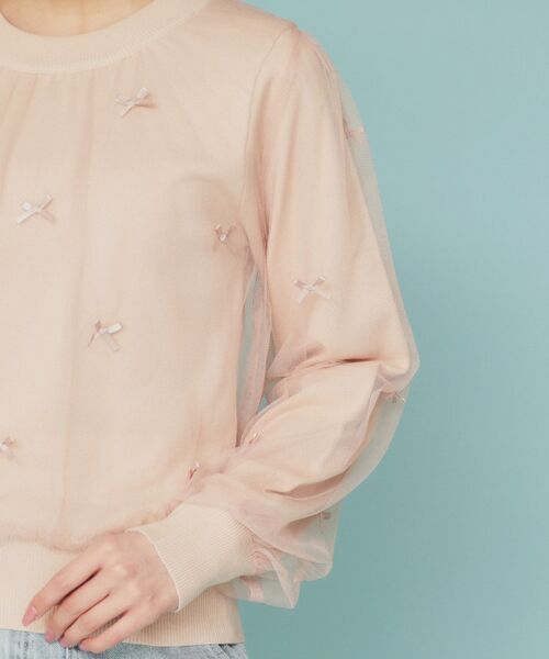 index / インデックス カットソー | チュールレイヤードリボントップス【洗濯機洗い可】 | 詳細17