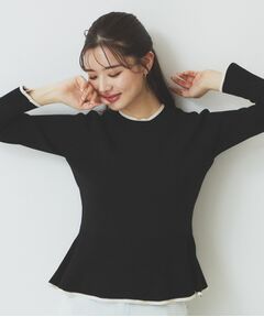 index / インデックス ニット・セーター | バイカラーペプラムニット【洗濯機洗い可】