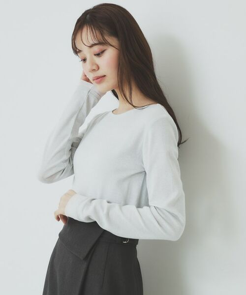 index / インデックス カットソー | ラメシアーチュールトップス【洗濯機洗い可】 | 詳細1