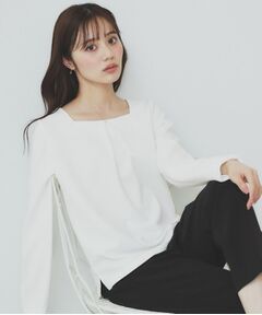 index / インデックス カットソー | キーネックタックデザイントップス【洗濯機洗い可】