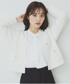 index / インデックス カーディガン・ボレロ | Vネックショートラメカーディガン【洗濯機洗い可】