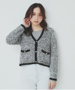 index / インデックス カーディガン・ボレロ | Vネックショートラメカーディガン【洗濯機洗い可】