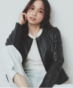 index / インデックス レザーブルゾン・ジャケット | シンセティックレザーブルゾン【洗える/ストレッチ】