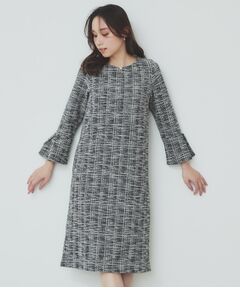 index / インデックス ミニ丈・ひざ丈ワンピース | ストレッチラメツイードワンピース【洗濯機洗い可】