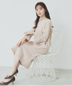 メゾピアノ　新品　140 ツイード調ニットワンピース メゾピアノ 新品 140 ツイード調ニットワンピース