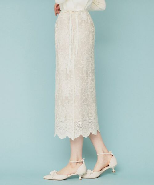 index / インデックス スカート | シアーフラワー刺繍ラップ風スカート【洗濯機洗い可】 | 詳細12