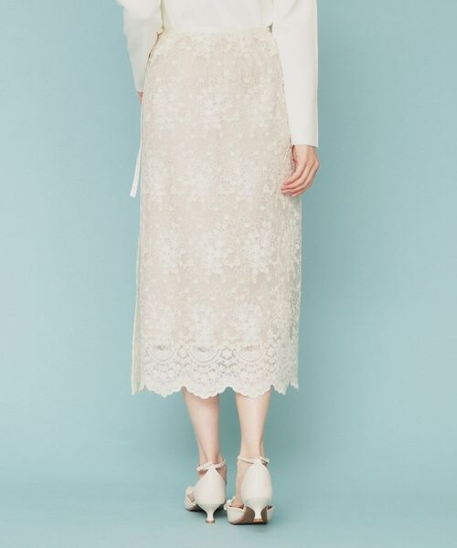 index / インデックス スカート | シアーフラワー刺繍ラップ風スカート【洗濯機洗い可】 | 詳細13