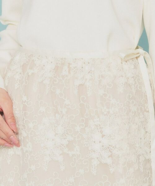 index / インデックス スカート | シアーフラワー刺繍ラップ風スカート【洗濯機洗い可】 | 詳細14