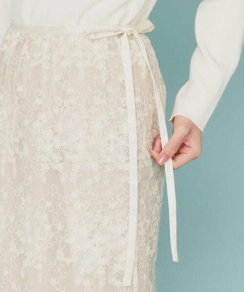 index / インデックス スカート | シアーフラワー刺繍ラップ風スカート【洗濯機洗い可】 | 詳細15