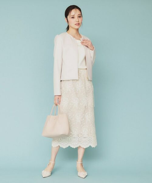 index / インデックス スカート | シアーフラワー刺繍ラップ風スカート【洗濯機洗い可】 | 詳細3