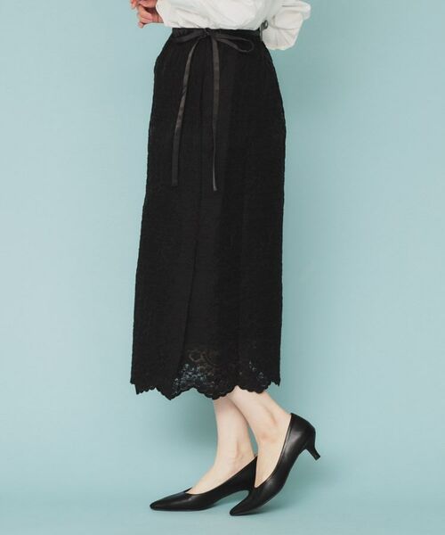 index / インデックス スカート | シアーフラワー刺繍ラップ風スカート【洗濯機洗い可】 | 詳細7