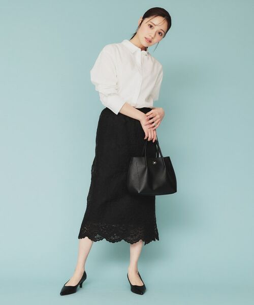 index / インデックス スカート | シアーフラワー刺繍ラップ風スカート【洗濯機洗い可】 | 詳細8