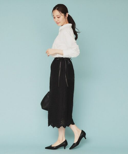 index / インデックス スカート | シアーフラワー刺繍ラップ風スカート【洗濯機洗い可】 | 詳細9
