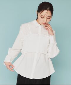 index / インデックス シャツ・ブラウス | 《andGIRL掲載》ビスチェレイヤードロングシャツ【洗濯機洗い可】