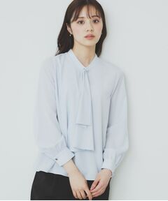 index / インデックス シャツ・ブラウス | 《美人百花掲載》アシンメトリーボウタイブラウス【洗濯機洗い可/防シワ】