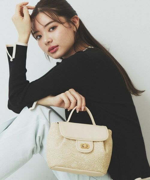 index / インデックス ショルダーバッグ | フラワージャカードショルダーバッグ(ライトベージュ(051))