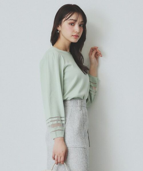index / インデックス ニット・セーター | シアーラインパフスリーブニット【UV/洗濯機洗い可】 | 詳細9