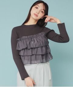 index / インデックス ニット・セーター | 《5color》ティアードフリルリブニット【洗濯機洗い可】