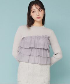 index / インデックス ニット・セーター | 《5color》ティアードフリルリブニット【洗濯機洗い可】