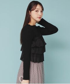 index / インデックス ニット・セーター | 《5color》ティアードフリルリブニット【洗濯機洗い可】