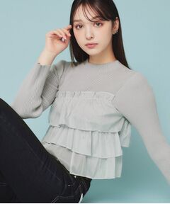index / インデックス ニット・セーター | 《5color》ティアードフリルリブニット【洗濯機洗い可】
