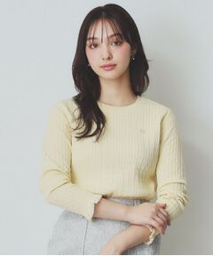 index / インデックス ニット・セーター | ゴールドモチーフ付きケーブルニット【洗濯機洗い可】