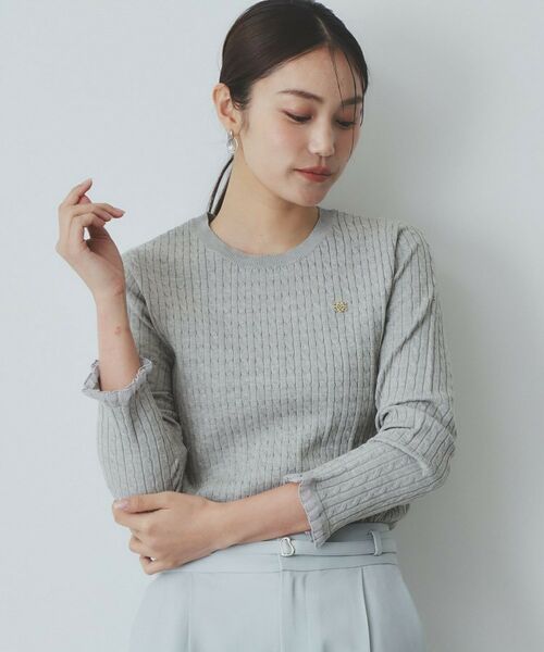index / インデックス ニット・セーター | ゴールドモチーフ付きケーブルニット【洗濯機洗い可】 | 詳細5