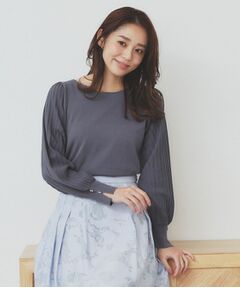 index / インデックス ニット・セーター | プリーツスリーブボートネックニット【洗濯機洗い可】