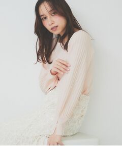 index / インデックス ニット・セーター | プリーツスリーブボートネックニット【洗濯機洗い可】
