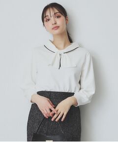 index / インデックス ニット・セーター | ロールカラーボウタイニット【洗濯機洗い可】