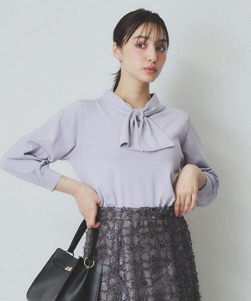 index / インデックス ニット・セーター | ロールカラーボウタイニット【洗濯機洗い可】 | 詳細3