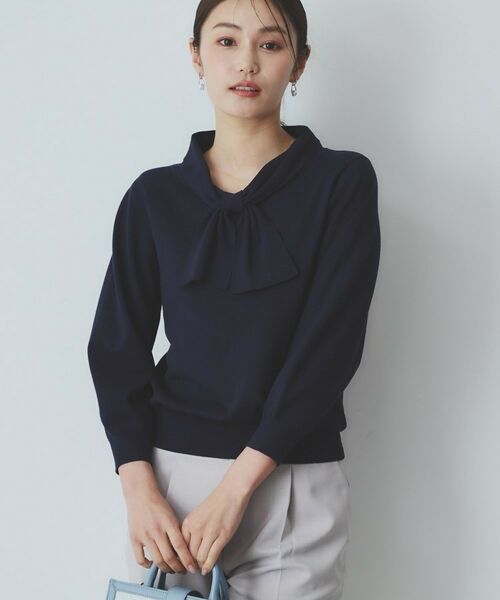 index / インデックス ニット・セーター | ロールカラーボウタイニット【洗濯機洗い可】 | 詳細7