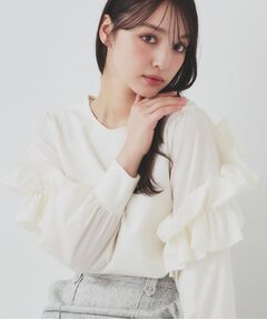 index / インデックス カットソー | フリルスリーブドッキングトップス【洗濯機洗い可】